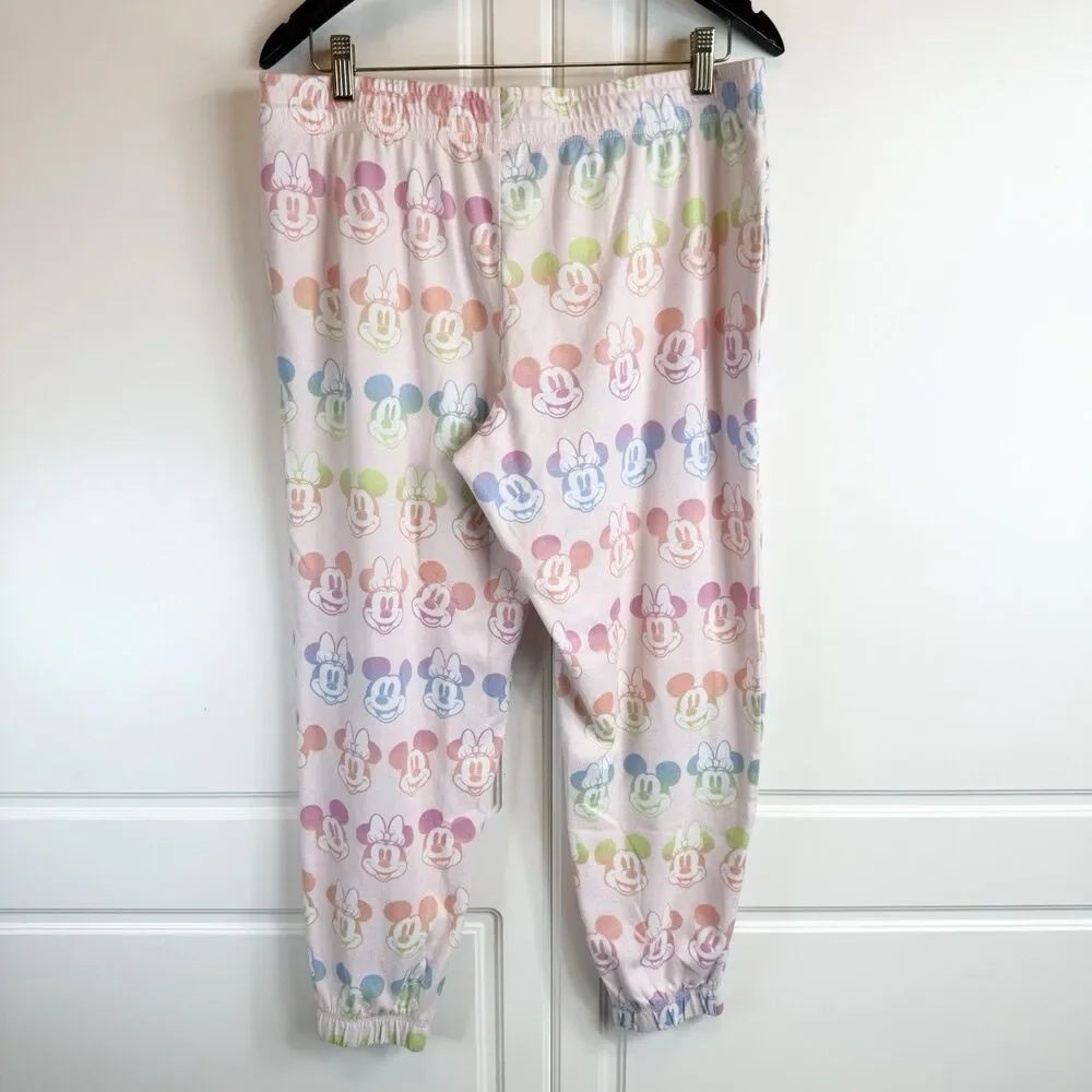Disney Women’s Mickey Minnie Pajama Set  XL 12 / 14 Tie Dye Ombré Pastel Soft - Picture 6 of 8